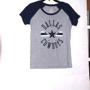 Dallas Cowboys Gray And Blue Women Short Sleeve T-Shirt Size Large